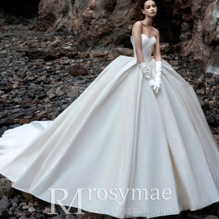 Ball Gown Satin Beach Wedding Dresses at affordable Price