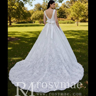 Ball Gown Gorgeous Square Neckline Wedding Dresses - Rosymae