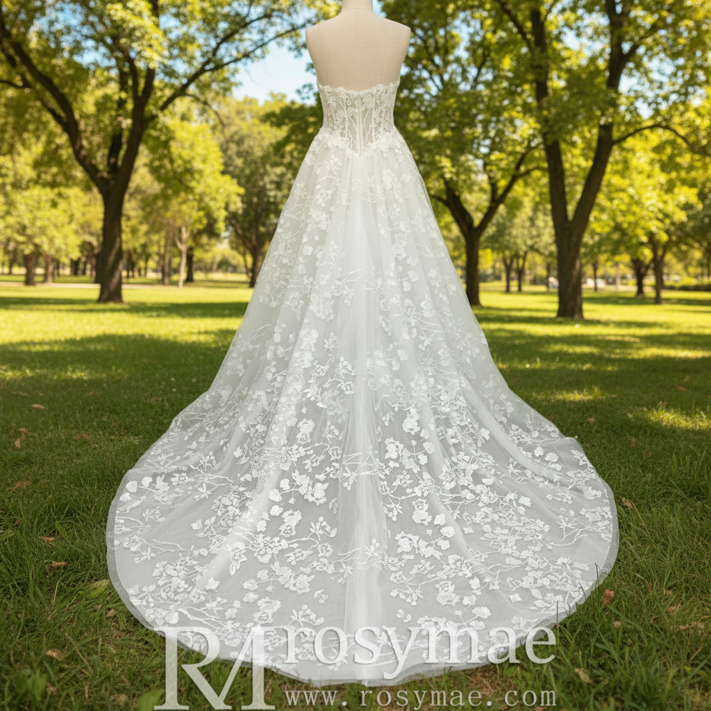 Princess Lace Overlay Ball Gown Wedding Dress with Sweetheart Rosymae Princess Lace Overlay Ball Gown Wedding Dress with Sweetheart Rosymae