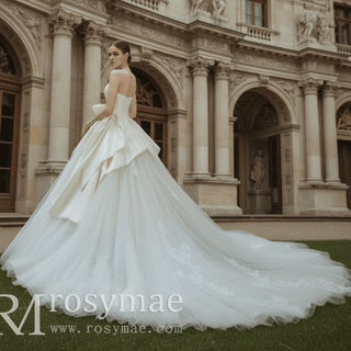 Ball Gown Wedding Dress with Ruffle Skirt for Bride - Rosymae