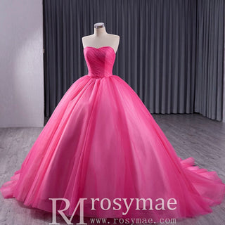 Basque Waist Ruffled Wedding Gown Detachable Overskirt Quinceanera Dress - Rosymae