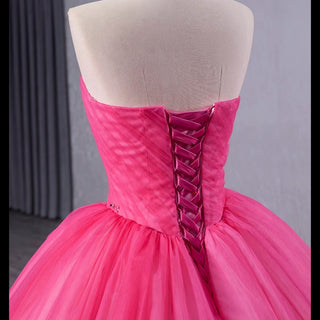 Basque Waist Ruffled Wedding Gown Detachable Overskirt Quinceanera Dress - Rosymae