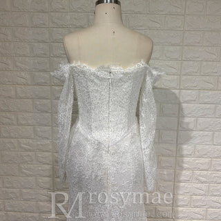 Beaded Lace Mermaid Wedding Dress with Sequins & Eyelash Lace Hem