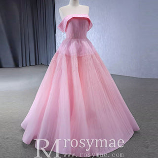 Beaded Ruched Prom Dress Off the Shoulder A-line Formal Gown - Rosymae