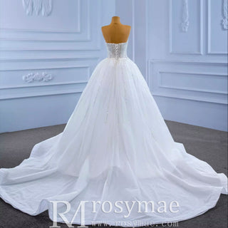 Beaded Sheath Sweetheart Mermaid Wedding Dress with Detachable Skirt - Rosymae