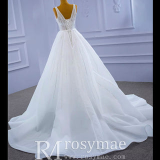 Beaded Sparkly Mermaid Wedding Dress with Detachable Skirt - Rosymae