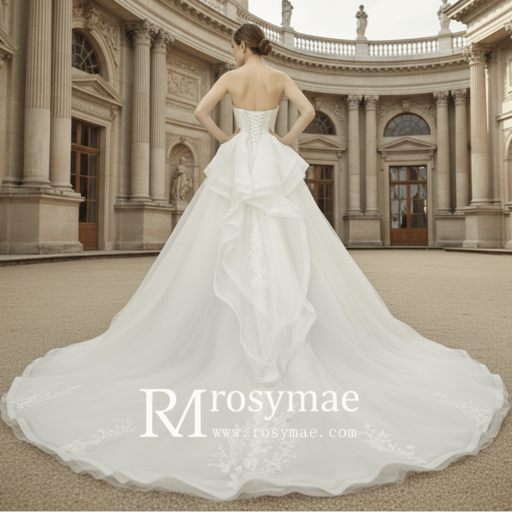 Beautiful Ruffle Skirt Bride Dress Sweetheart Wedding Dress - Rosymae