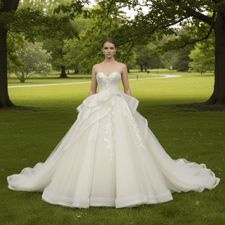 Beautiful Ruffle Skirt Bride Dress Sweetheart Wedding Dress - Rosymae