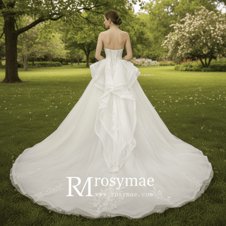 Beautiful Ruffle Skirt Bride Dress Sweetheart Wedding Dress - Rosymae