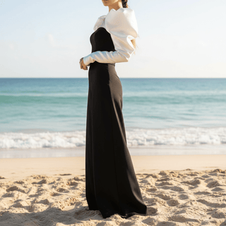 Black Jumpsuit With Long Sleeve Wrap and Pocket for Fashion Women - Rosymae