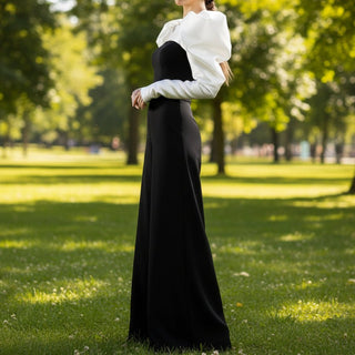Black Jumpsuit With Long Sleeve Wrap and Pocket for Fashion Women - Rosymae
