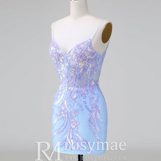 Elegant Above Knee Length Cocktail Dresses with Spaghetti Straps