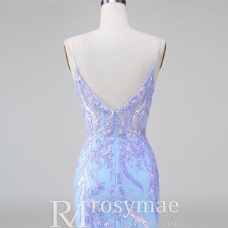 Elegant Above Knee Length Cocktail Dresses with Spaghetti Straps