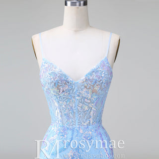 Elegant Above Knee Length Cocktail Dresses with Spaghetti Straps