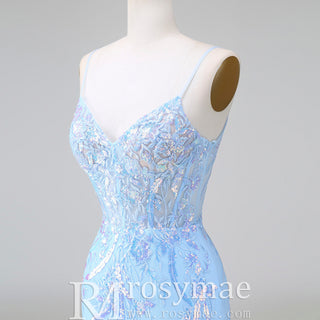 Elegant Above Knee Length Cocktail Dresses with Spaghetti Straps