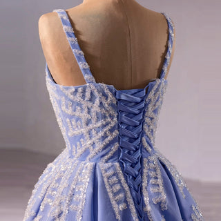 Blue Wedding Gown Elegant Quinceanera Dress with Spaghetti Strap - Rosymae