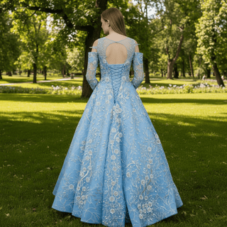 Blue Yellow Purple A Line Wedding Dresses and Bridal Gowns - Rosymae