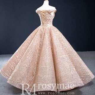 Blush Pink Quinceanera Dress Off The Shoulder Sweet 15 16 Ball Gown - Rosymae