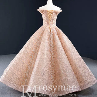Blush Pink Quinceanera Dress Off The Shoulder Sweet 15 16 Ball Gown - Rosymae