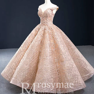 Blush Pink Quinceanera Dress Off The Shoulder Sweet 15 16 Ball Gown - Rosymae
