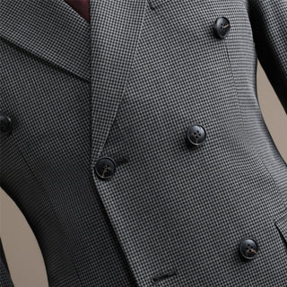 British Retro Double Breasted Men's Groom Wedding Slim Fitting Suit 2 Pieces Set - Rosymae