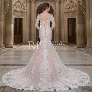 Gorgeous Lace Mermaid Long Sleeves Wedding Dresses