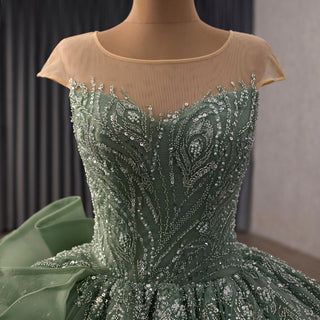 Cap Sleeve Quinceañera Dress with Voluminous Tulle Skirt and Sweep Train - Rosymae
