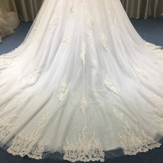 Capped Sleeve Ball Gown Scoop Neck Wedding Dress with Keyhole - Rosymae