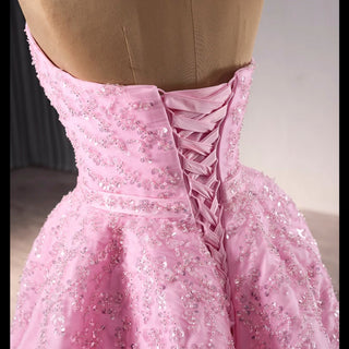 Chic High end A-line Pink Formal Gown Prom Dress with Boat Neck - Rosymae