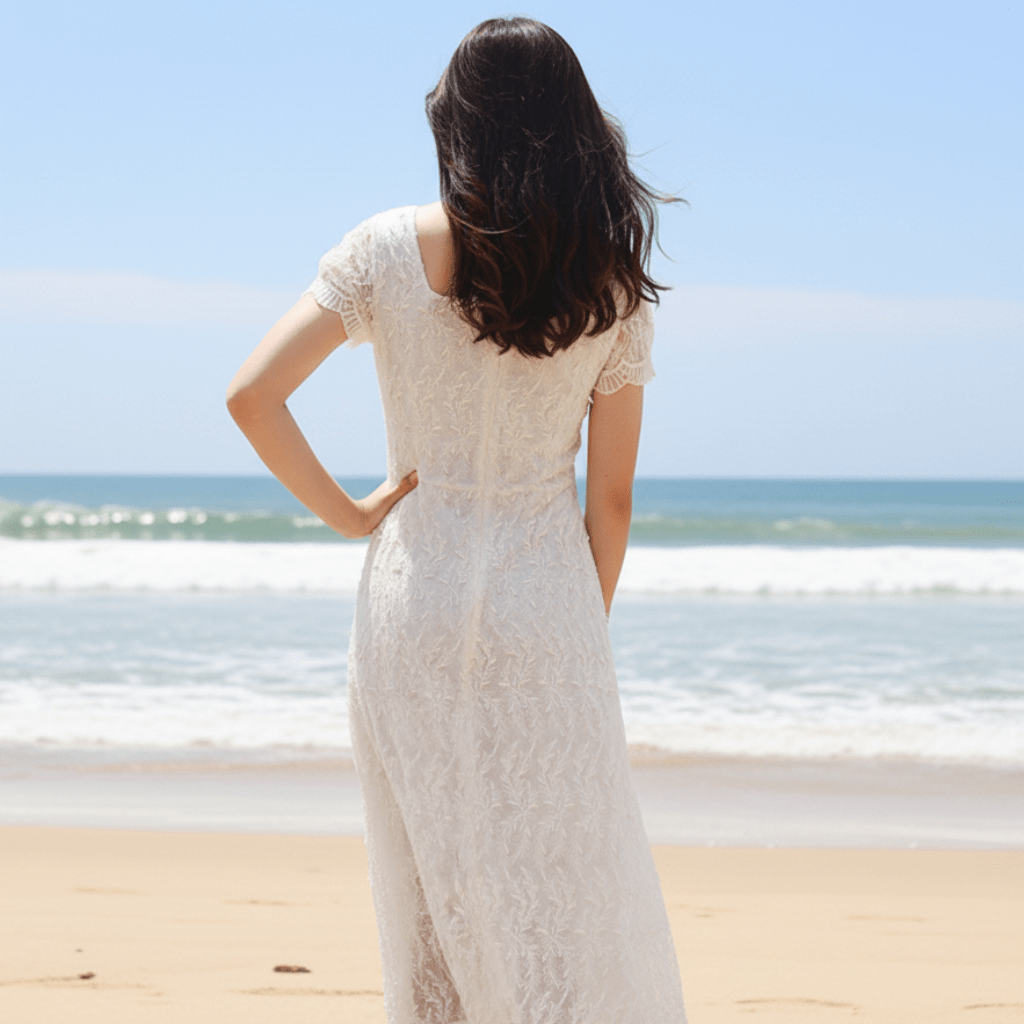 Classic A-line Intricate Lace Wedding Dress with Square Neckline - Rosymae