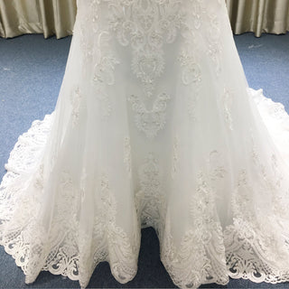 Classic Lace Mermaid Wedding Dress with Off the Shoulder for Elegant Brides - Rosymae