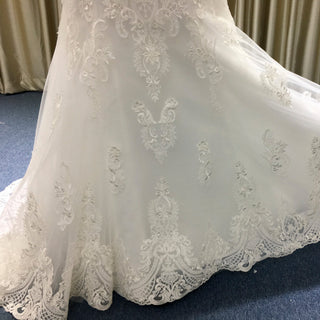 Classic Lace Mermaid Wedding Dress with Off the Shoulder for Elegant Brides - Rosymae