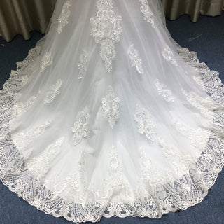 Classic Lace Mermaid Wedding Dress with Off the Shoulder for Elegant Brides - Rosymae