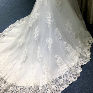 Classic Lace Mermaid Wedding Dress with Off the Shoulder for Elegant Brides - Rosymae