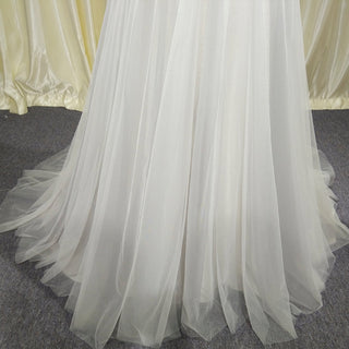 Classic Rustic Outdoor A-Line Wedding Dress with Flutter Sleeves - Rosymae