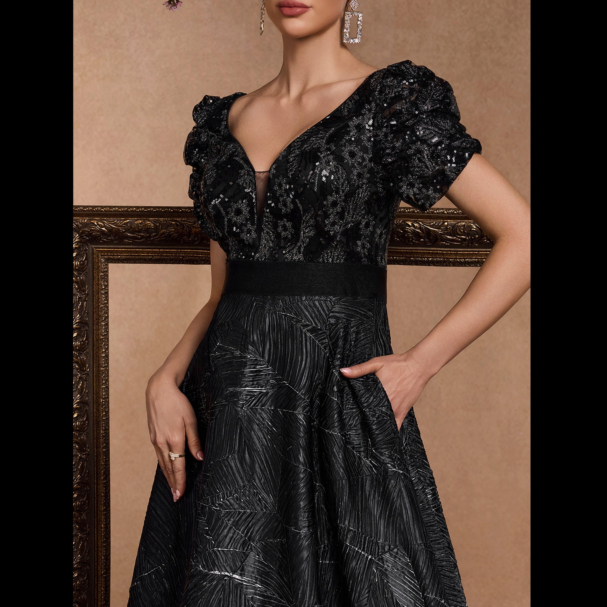 black formal dress short sleeve Amazon.com: Black Cocktail Dress with Short Lace Sleeve Wedding Guest Semi Formal Party Funeral A line Short Dresses Women Teen S : Clothing, Shoes & Jewelry
