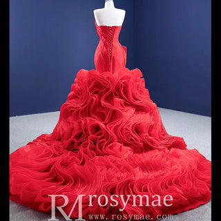 Classic Sleeveless V neck Long Mermaid Wedding Dresses - Rosymae