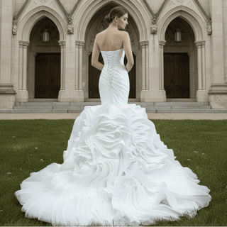 ruched-strapless-vneck-mermaid-wedding-dress-with-ruffle-skirt-rosymae