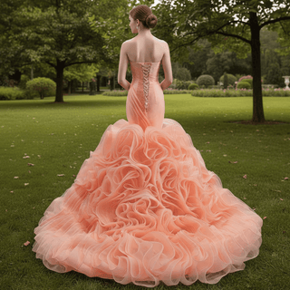 Classic Sleeveless V neck Long Mermaid Wedding Dresses - Rosymae