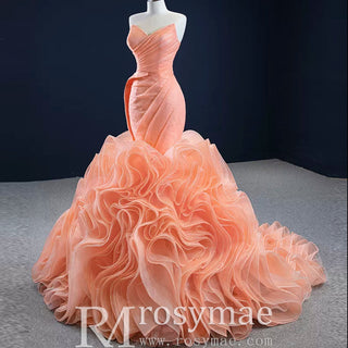 Classic Sleeveless V neck Long Mermaid Wedding Dresses - Rosymae