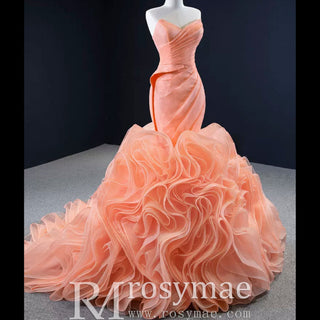 Classic Sleeveless V neck Long Mermaid Wedding Dresses - Rosymae