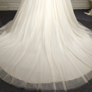 Classic Smart Square Neck Elegant A Line Wedding Dress with Spaghetti Straps - Rosymae