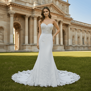 Classic Strapless Mermaid Wedding Dress with Sweetheart Necklines - Rosymae