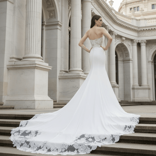 Classic Strapless Mermaid Wedding Dress with Sweetheart Necklines - Rosymae