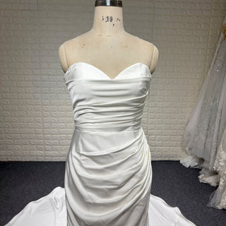 Classic Strapless Sweetheart Mermaid Wedding Dress with Pleated - Rosymae