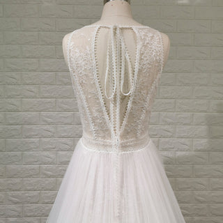 Classic Trend Vintage-Inspired Lace Wedding Dress with Keyhole - Rosymae