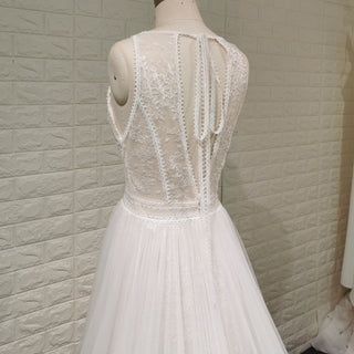 Classic Trend Vintage-Inspired Lace Wedding Dress with Keyhole - Rosymae