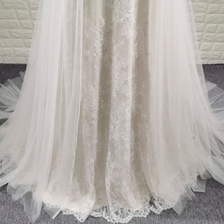 Classic Trend Vintage-Inspired Lace Wedding Dress with Keyhole - Rosymae