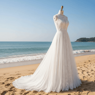Classic Trend Vintage-Inspired Lace Wedding Dress with Keyhole - Rosymae