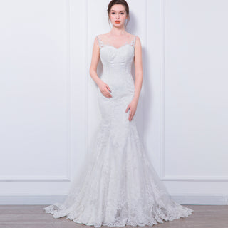 Trumpet  Classic Lace Wedding Dress with Open Back